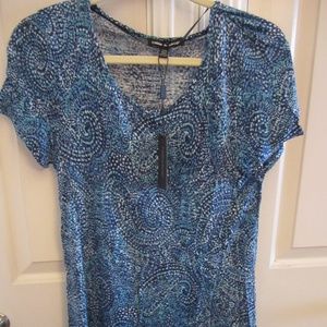 Cable & Gauge Women's Tops~Two Tone Blue~Size Medium~New
